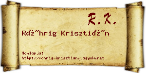 Röhrig Krisztián névjegykártya