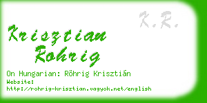 krisztian rohrig business card